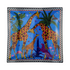 In Italien handgefertigte Glasplatte Giraffe Blue mit Siebdruckdesign