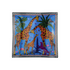 Kleine Glasplatte Giraffe Blue mit exotischem Jungle-Motiv von Ortigia Sicilia