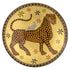 Glasteller AMBRA NERA gelb / rund von Ortigia Sicilia-ambra-nera-ortigia-sicilia-gelb-gepard-handbemalt