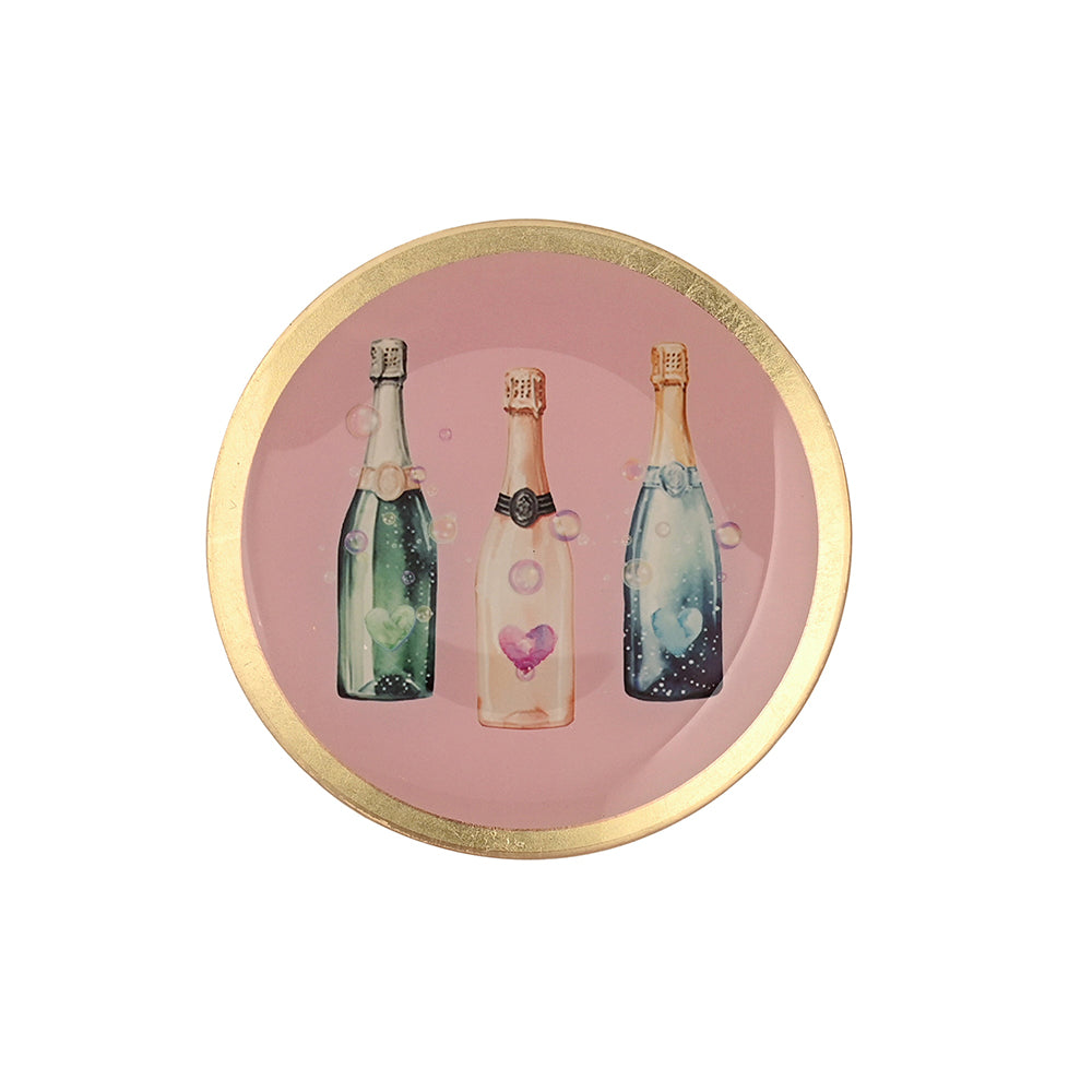 Glasteller CHAMPAGNER in salbeigrün, gold der Marke GiftCompany