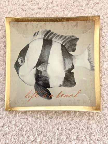 Glasteller Love Plates Fisch