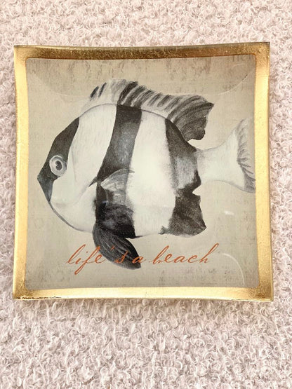 Glasteller Love Plates Fisch