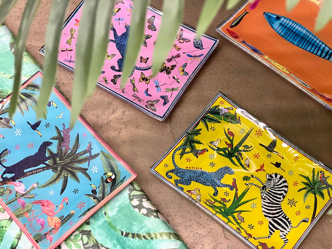 Platos de vidrio TIN JUNGLE juego de 4