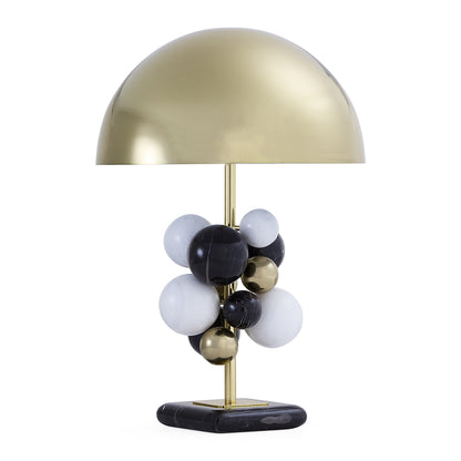 GLOBO Tischleuchte schwarz/weiss Marmorsockel