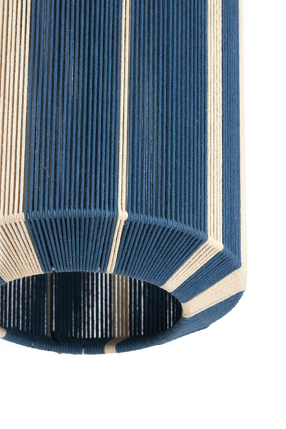 KOZANA lámpara colgante rayas azul claro/crema Ø48x55 cm