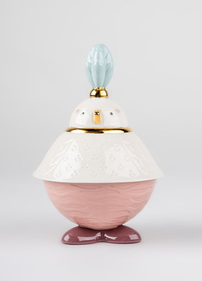 Elegante Zuckerdose Kawki von Lladró in Weiß und Rosa