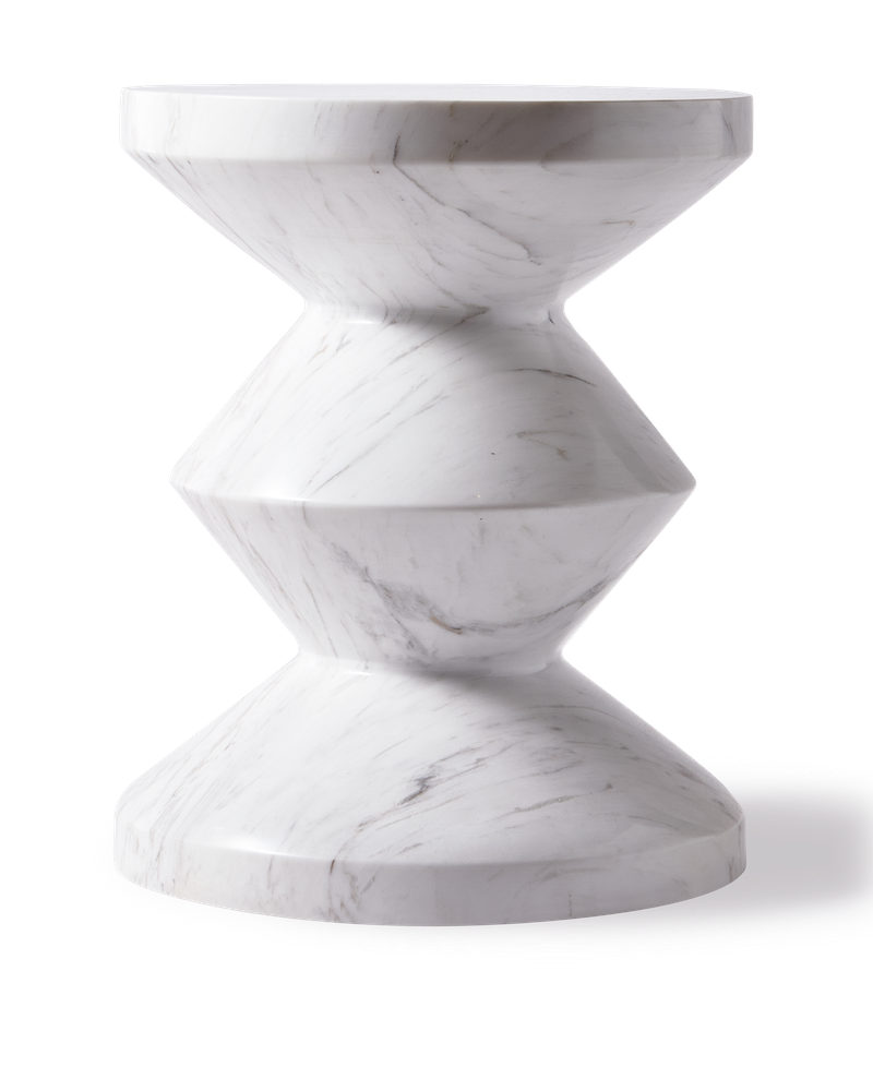 Marble Zig Zag Hocker weiss