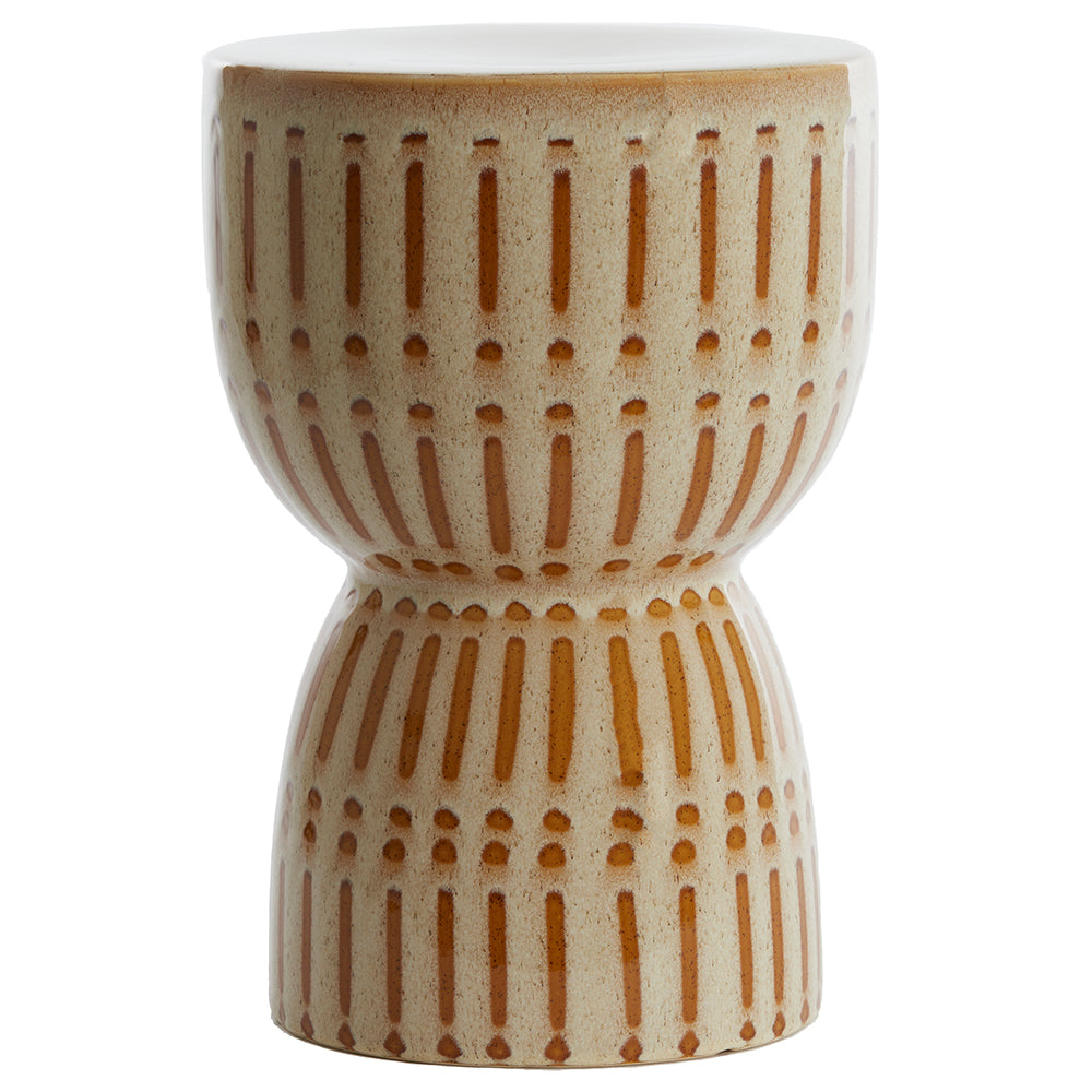 Hocker FINCA creme+braun ø 28,5x42cm der Marke Light & Living
