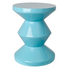 Designhocker von Pols Potten in Hellblau mit facettierter Silhouette
