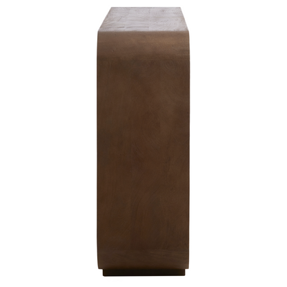 Designer-Sideboard mit offenen Fächern in dunklem Graubraun