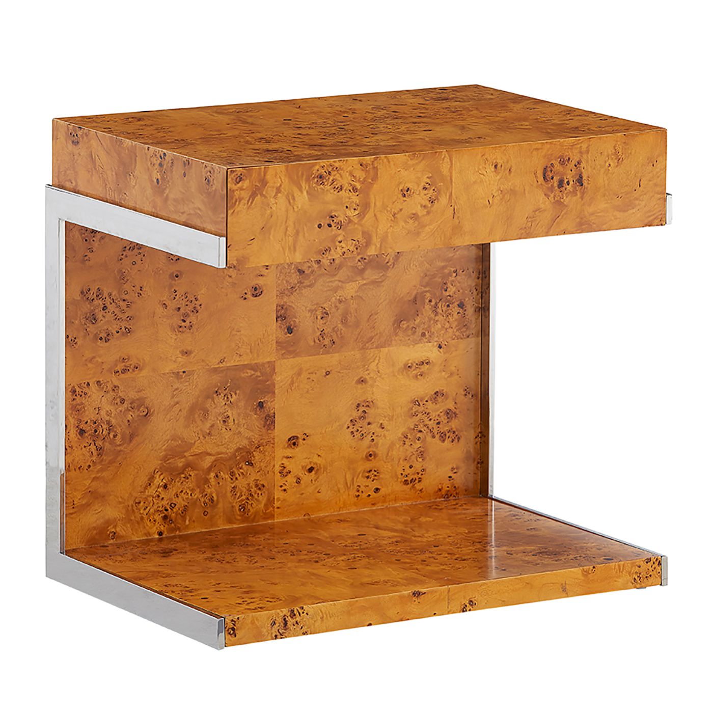 BOND CANTILEVERED Beistelltisch von Jonathan Adler aus honigfarbenem Wurzelholz