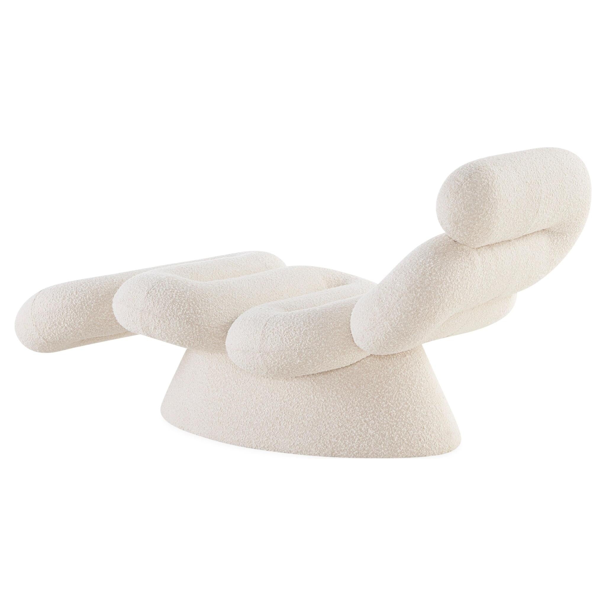 Luxuriöse Bouclé-Sessel in Weiß für Lounge-Bereiche oder Wohnzimmer
