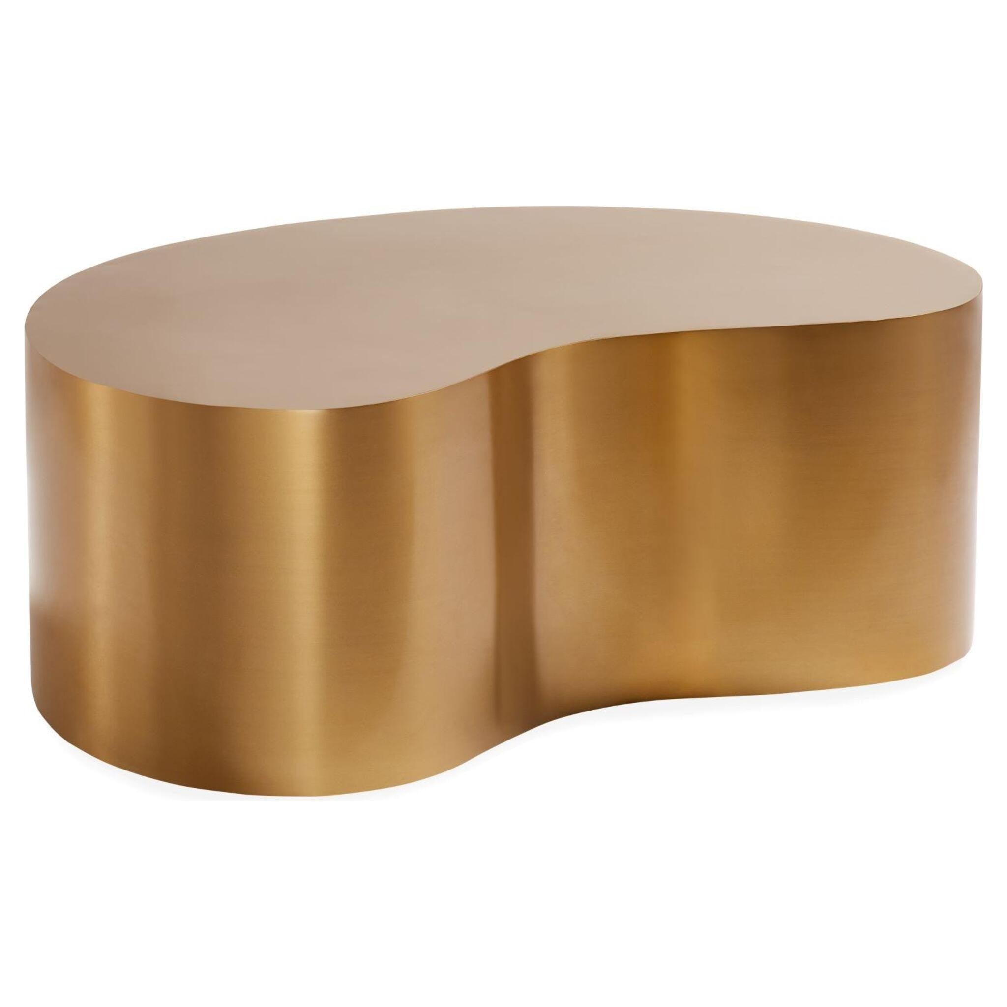 Beistelltisch aus goldfarbenem Messing in organischer Nierenform von Jonathan Adler