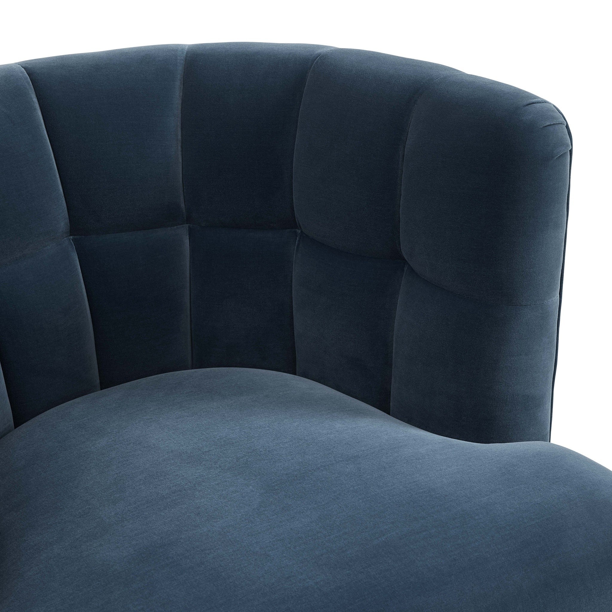 Moderner Loungesessel aus blauem Samt im Mid-Century-Stil