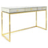 Eleganter Schreibtisch mit Messinggestell und Spiegelglas