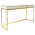 Eleganter Schreibtisch mit Messinggestell und Spiegelglas