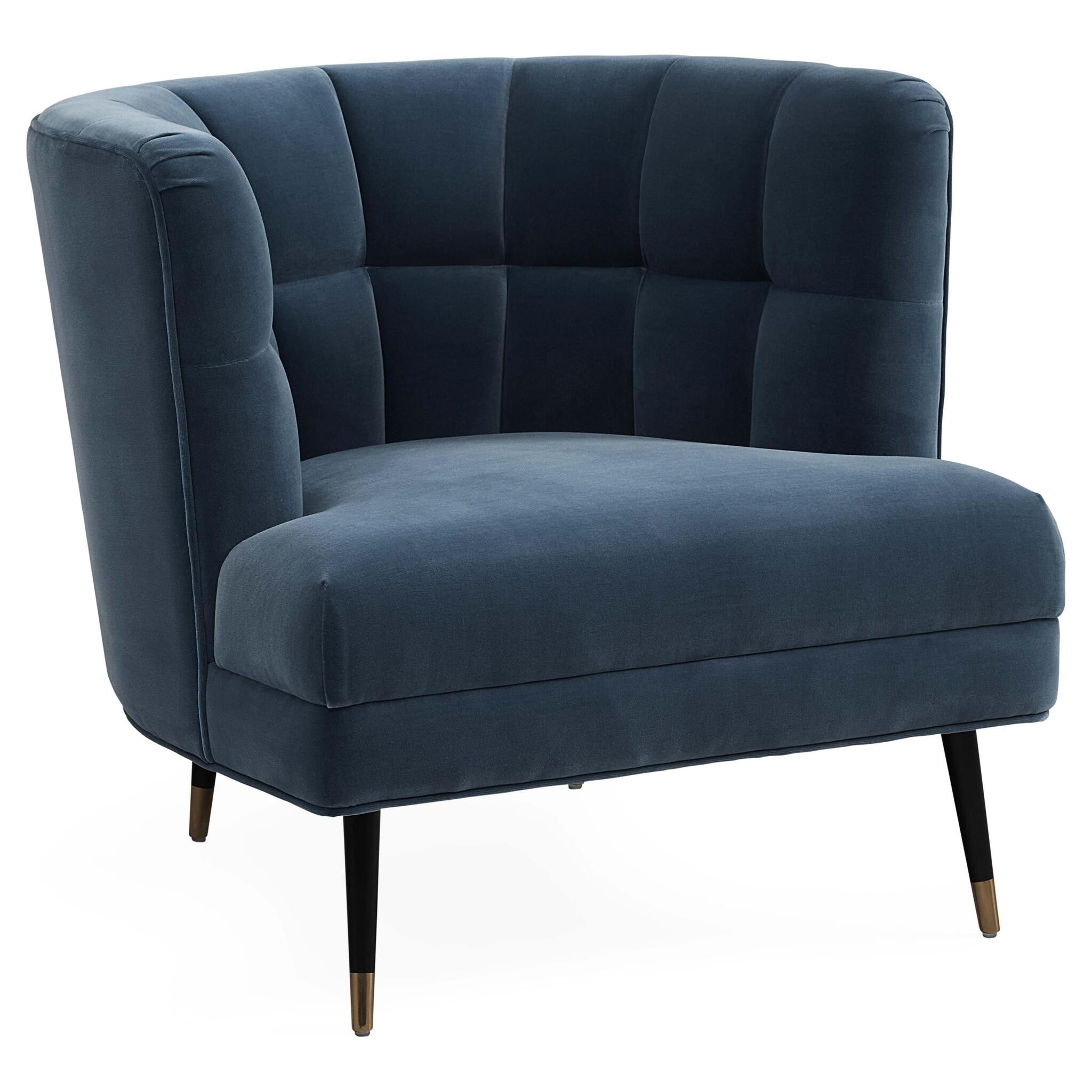 Eleganter Samtsessel mit dekorativer Steppung von Jonathan Adler