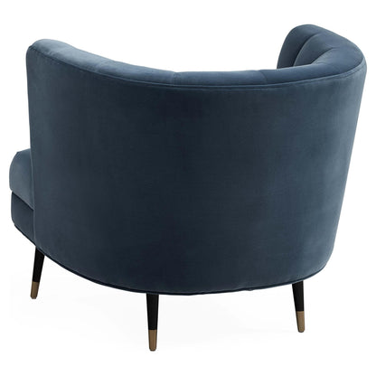 Blauer Samt-Clubsessel mit geschwungener Rückenlehne von Jonathan Adler