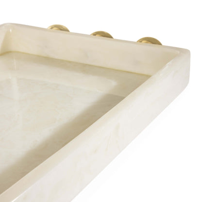 Luxuriöses Serviertablett aus Acryl mit goldenen Griffdetails