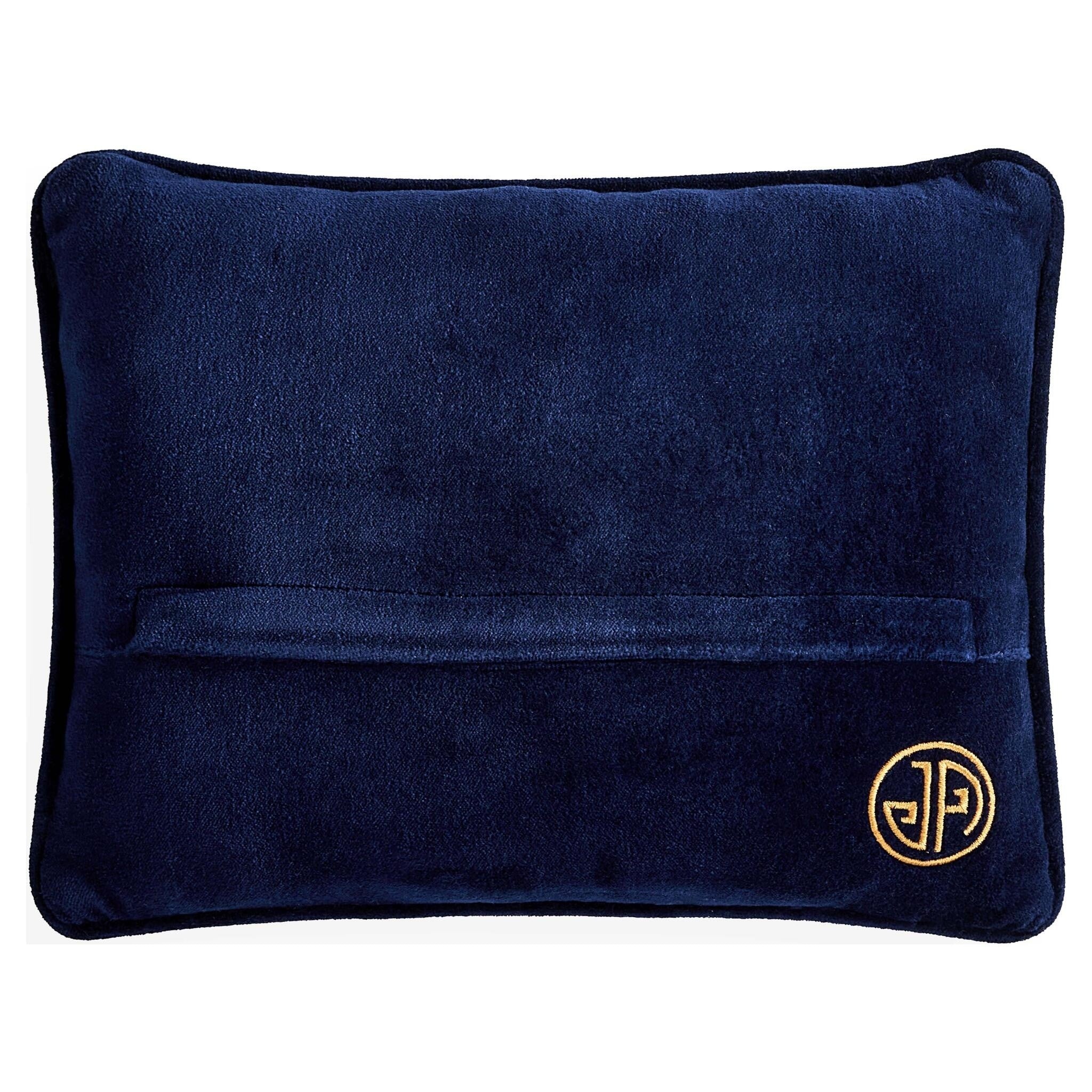 Designerkissen in Blau Beige und Weiß von Jonathan Adler
