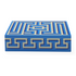 Lackierte LABYRINTH Design Box in Blau und Türkis mit Messingdetail