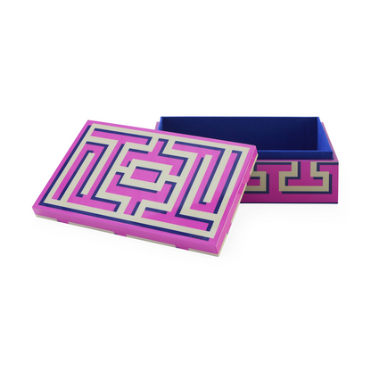 Jonathan Adler Lacquer Box medium in pink-grau