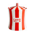 Handbemalte Design-Dose mit roten Streifen von Jonathan Adler