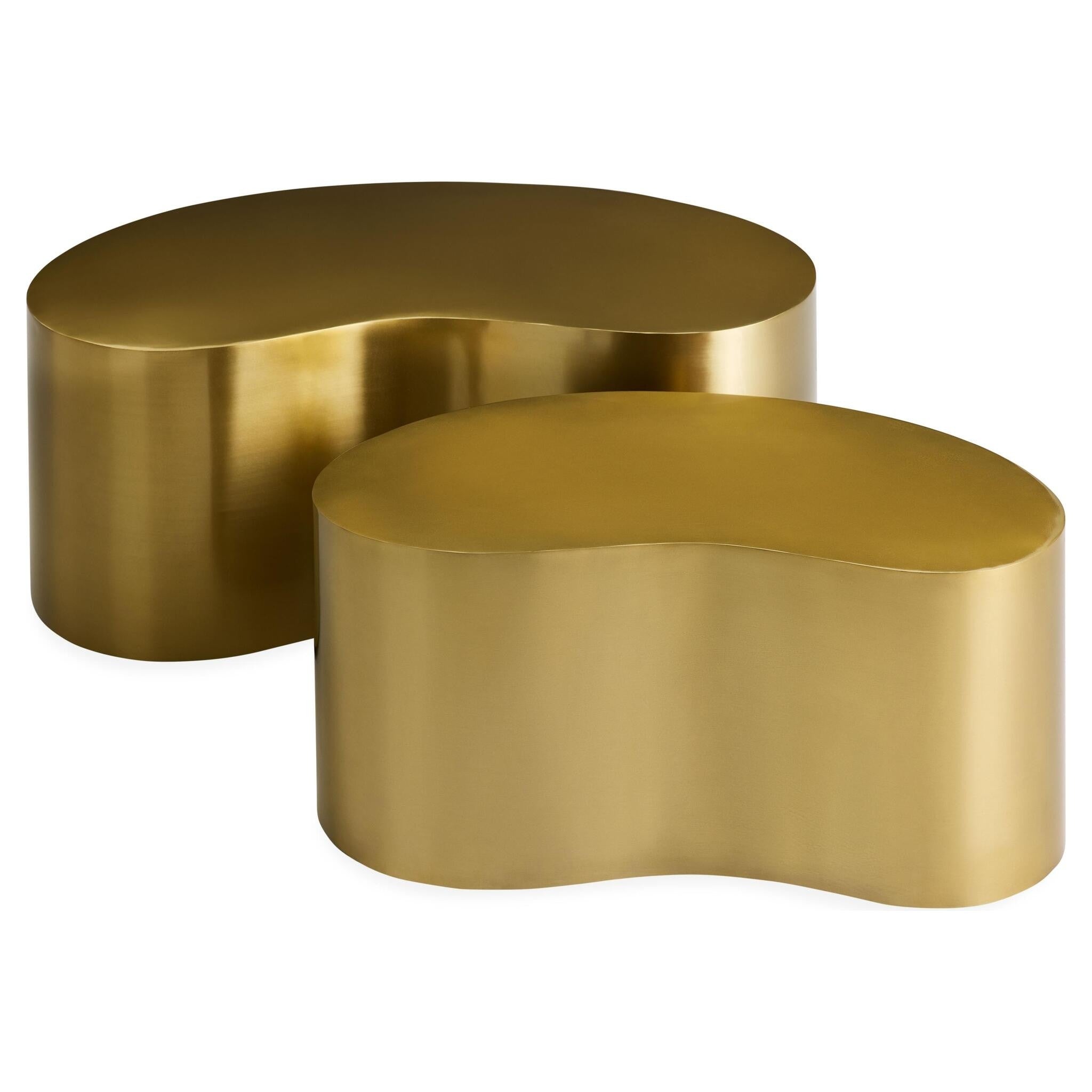 Goldener Design Tisch mit gebürsteter Oberfläche