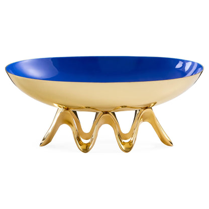 Skulpturale Dekoschale mit goldenem Standfuß