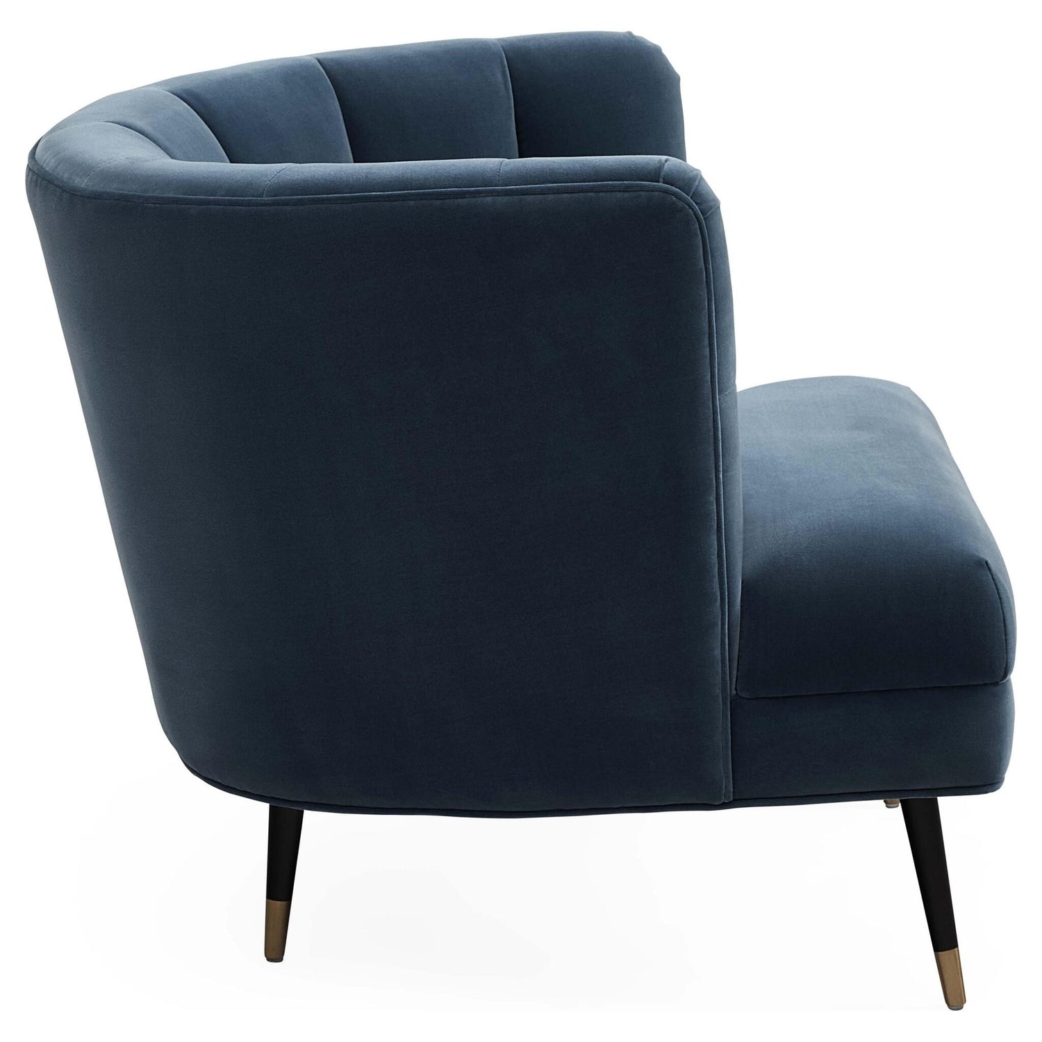 Loungesessel in Blau mit schlanken schwarzen Beinen