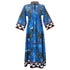 Kaftan MOSAIC Blu Negativo aus 100% Baumwolle der Marke Ortigia Sicilia