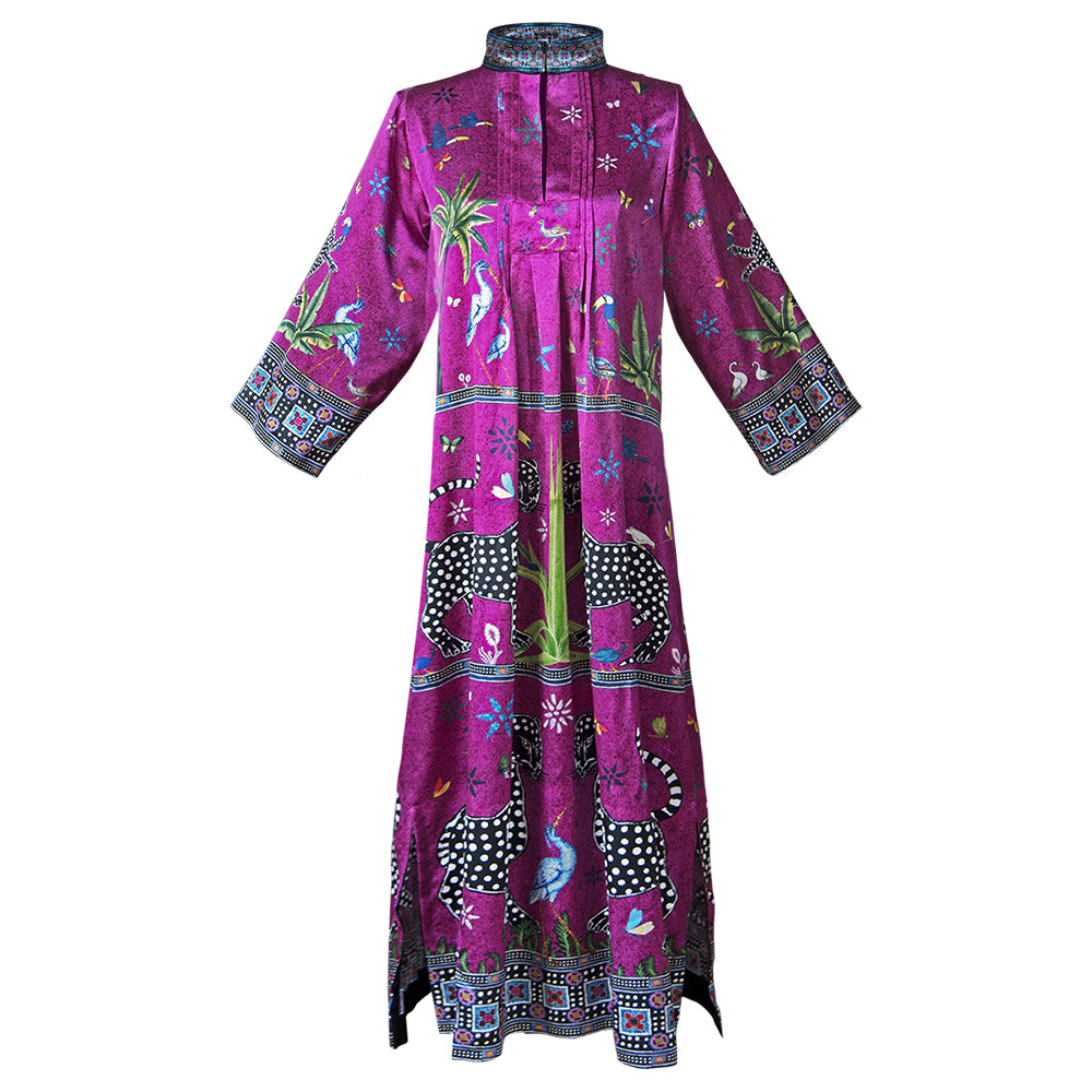Kaftan PINK CARDINALE aus 100% Seide der Marke Ortigia Sicilia