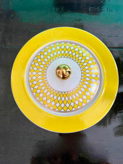 Keramikdose CHESS JAR LOW gelb