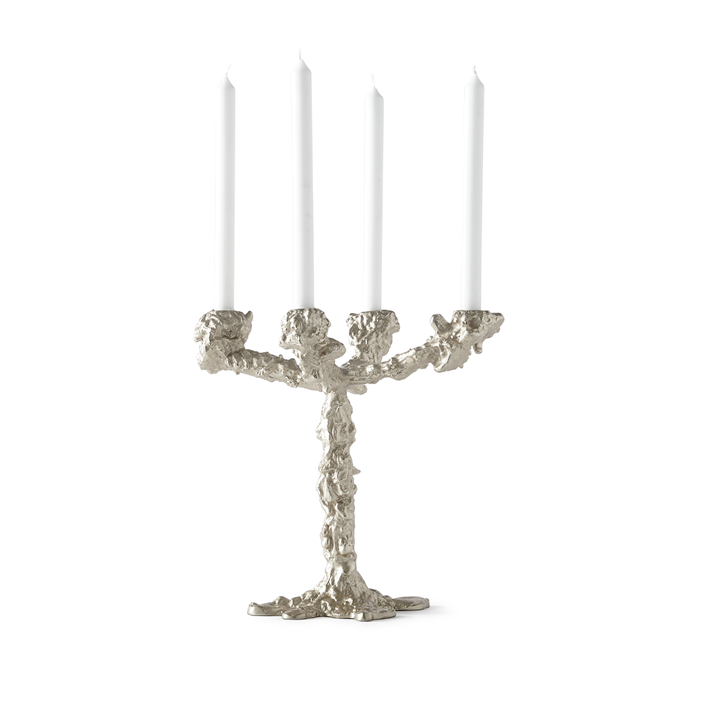 Kerzenständer DRIP silber 4-armig