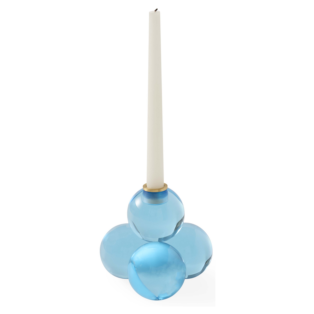 Eleganter Globo Kerzenhalter von Jonathan Adler mit blauen Acrylkugeln