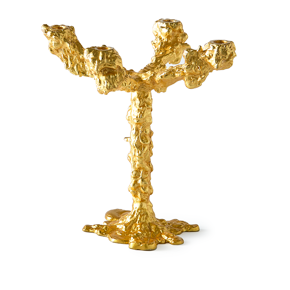 Kerzenständer DRIP gold 4-armig