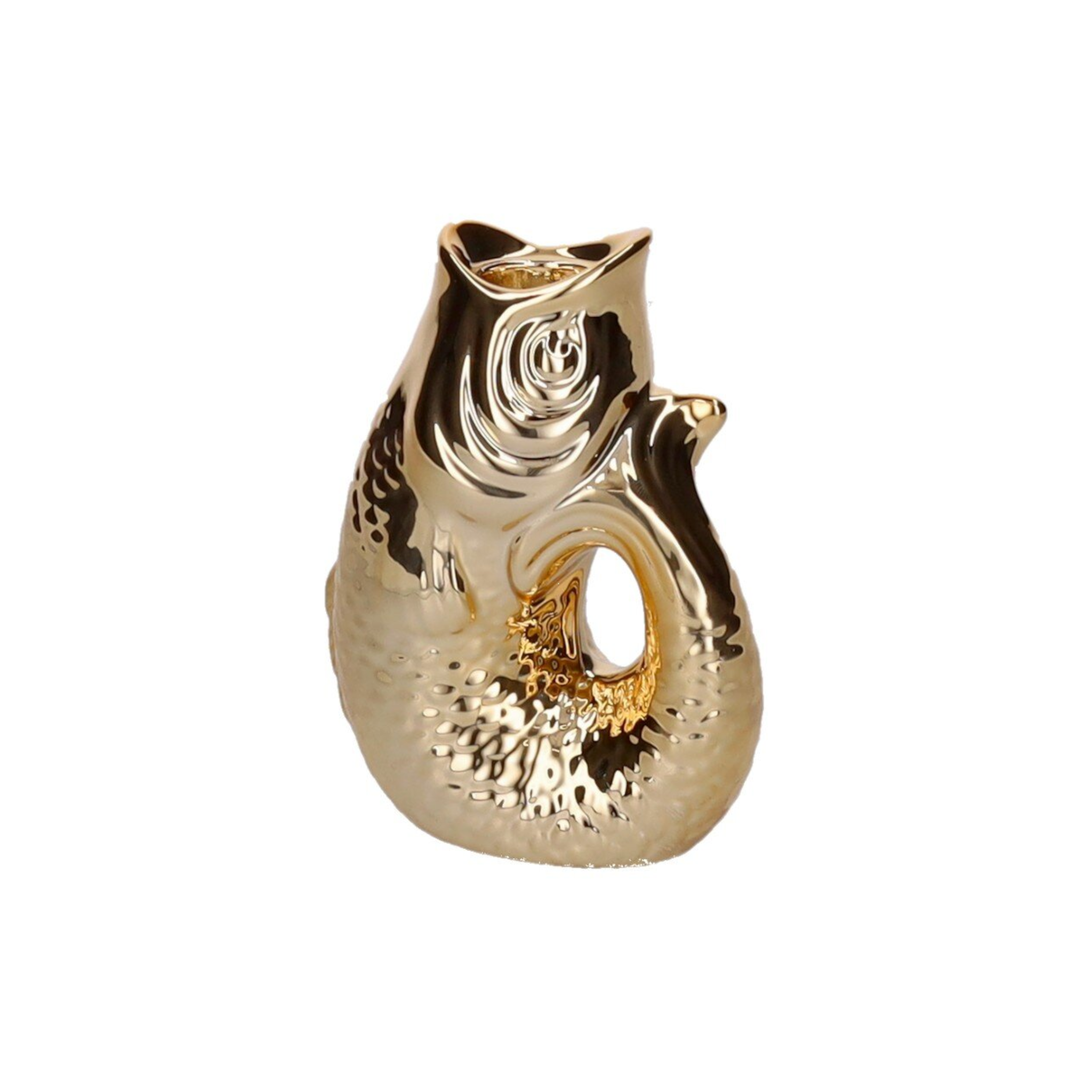 Kerzenhalter Monsieur Carafon Fisch XS gold Steingut