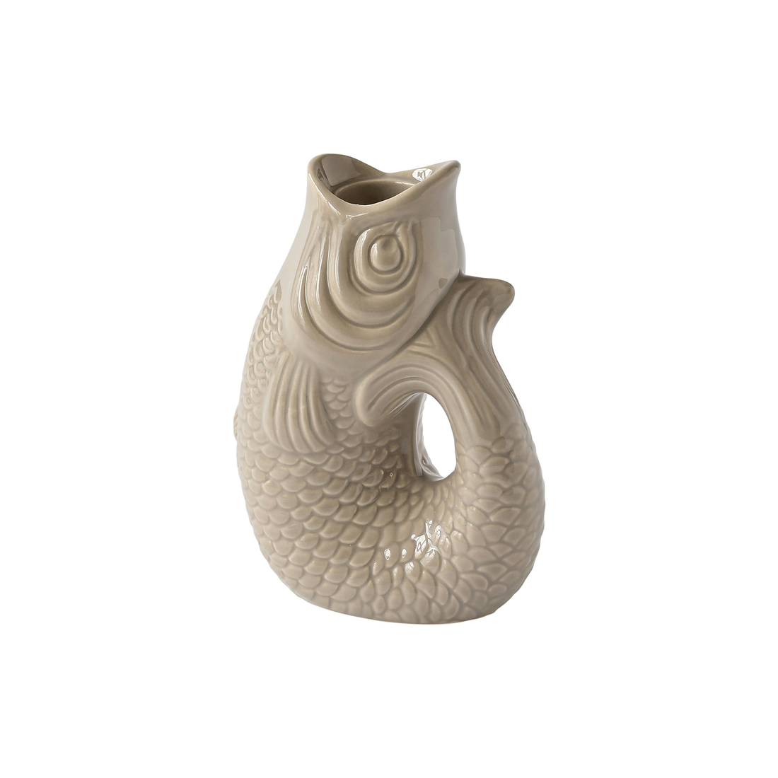 Monsieur Carafon Fisch Kerzenhalter XS in Sandsteinoptik