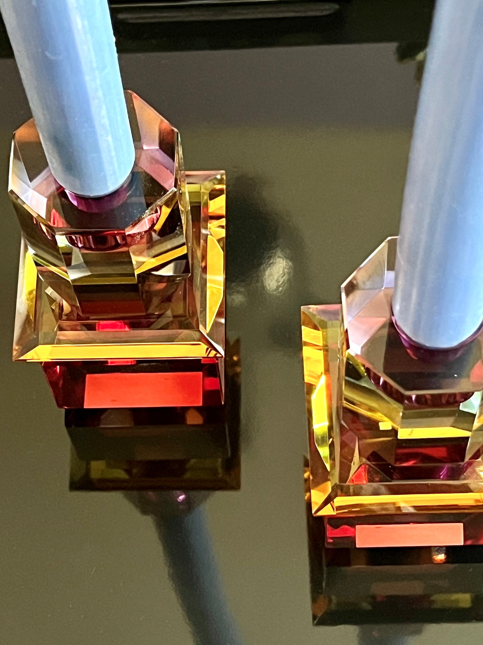 Porta cristal AURORA en Burdeos/Ámbar/Azul Ombre