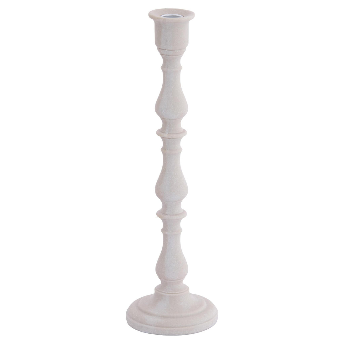 Kerzenständer in Creme aus Kunststoff mit klassischer Form