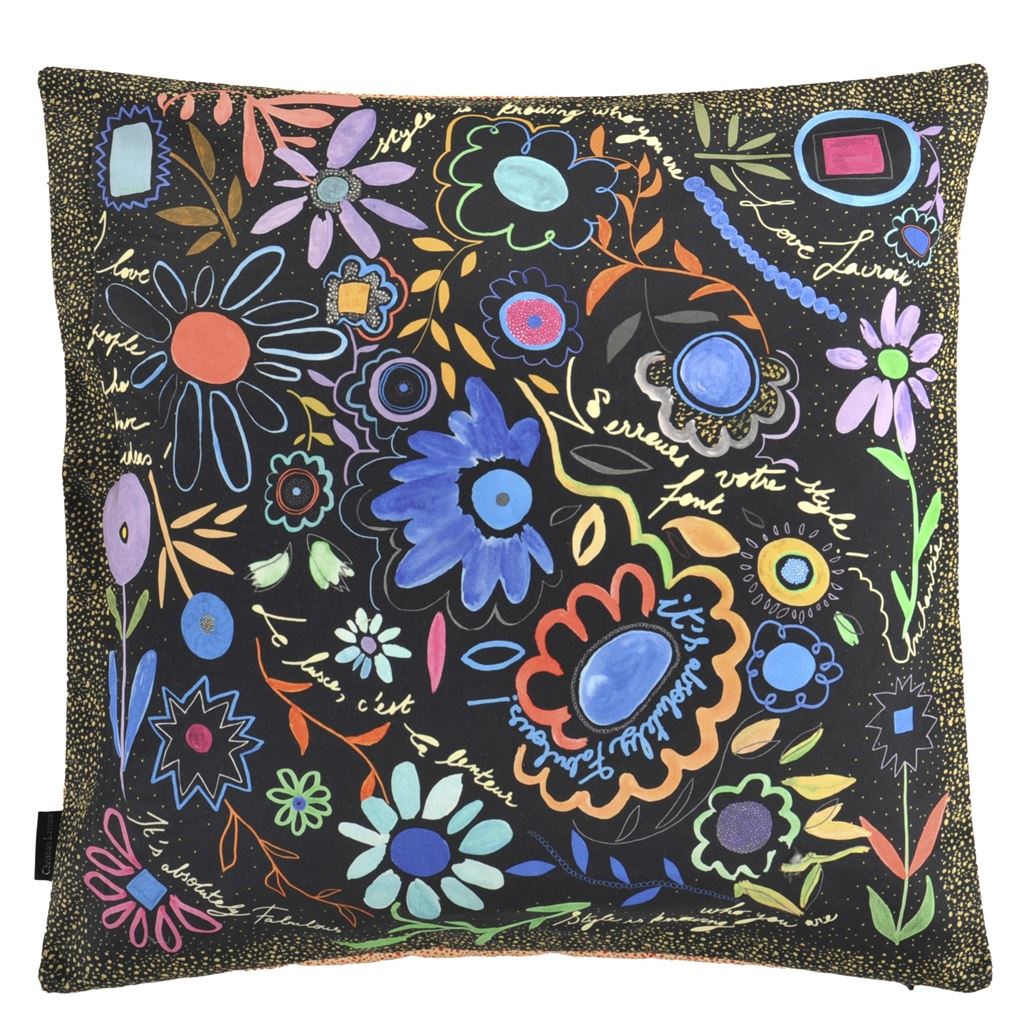 Kissen DITES LE AVEC DES FLEURS AZUR von Christian Lacroix für Designers Guild