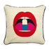 Wollkissen mit Lippenmotiv und Pille von Jonathan Adler