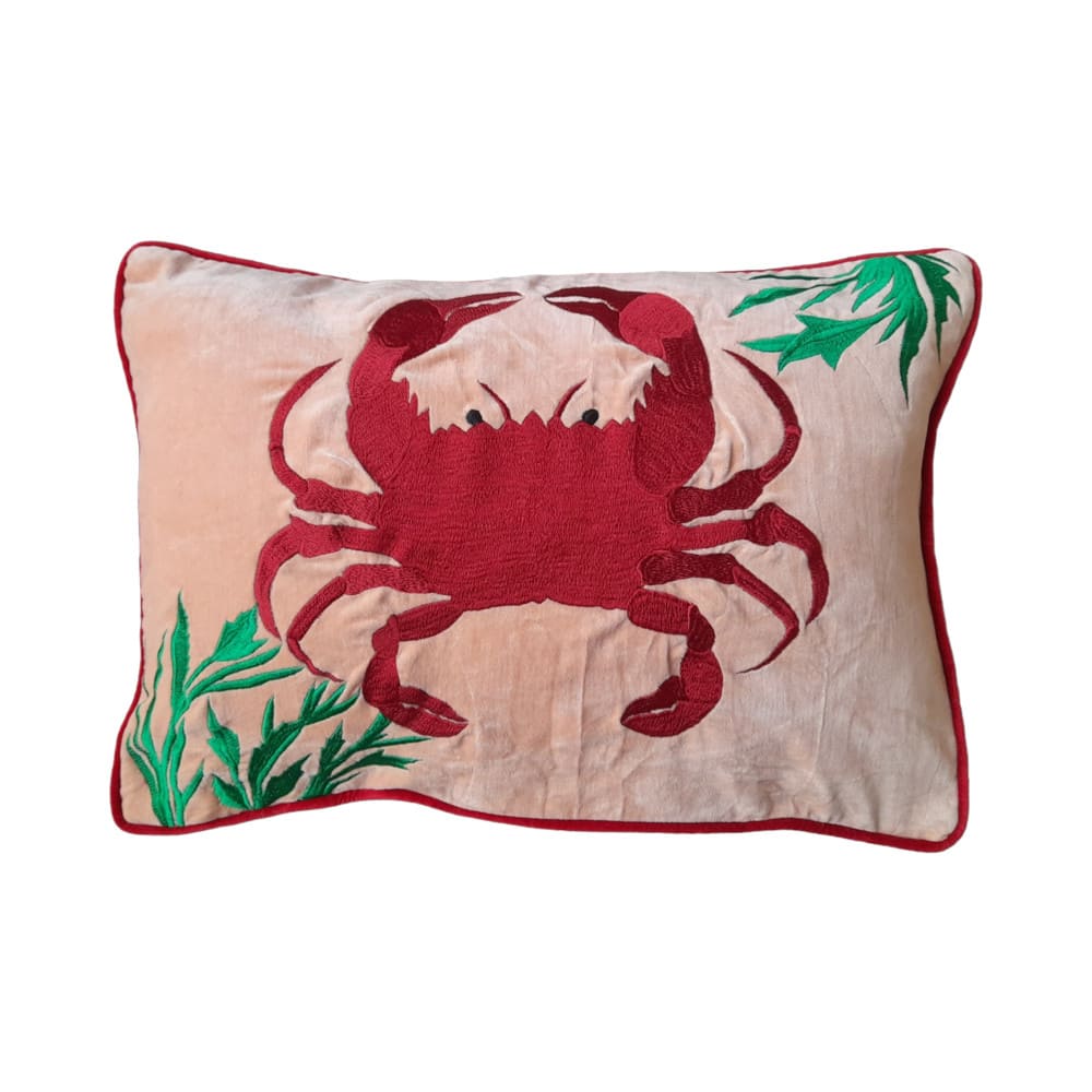 Kissen Tropical KRABBE Baumwollsamt 40x60cm