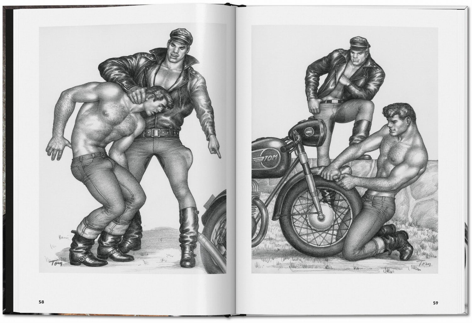 Hypermaskuline Biker Figuren aus der Physique Pictorial Reihe von Tom of Finland