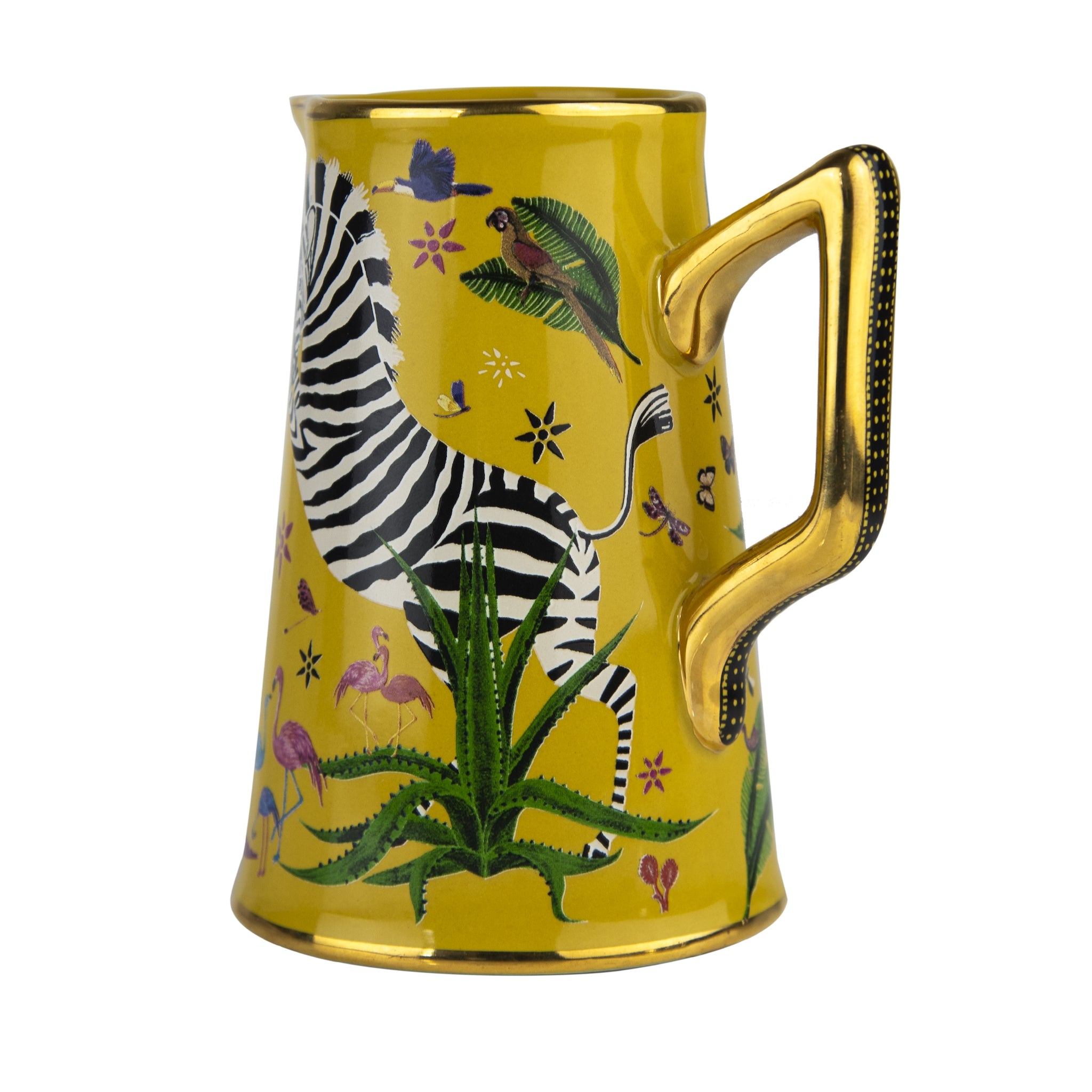 Kleine Karaffe „Jug Ceramic Sahara“ Jungle-Motiv in Geschenkbox