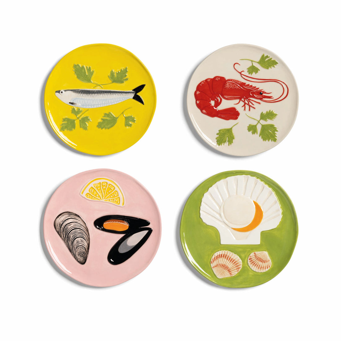 PLATE DE LA MER 4ER SET der Marke &amp;k Amsterdam