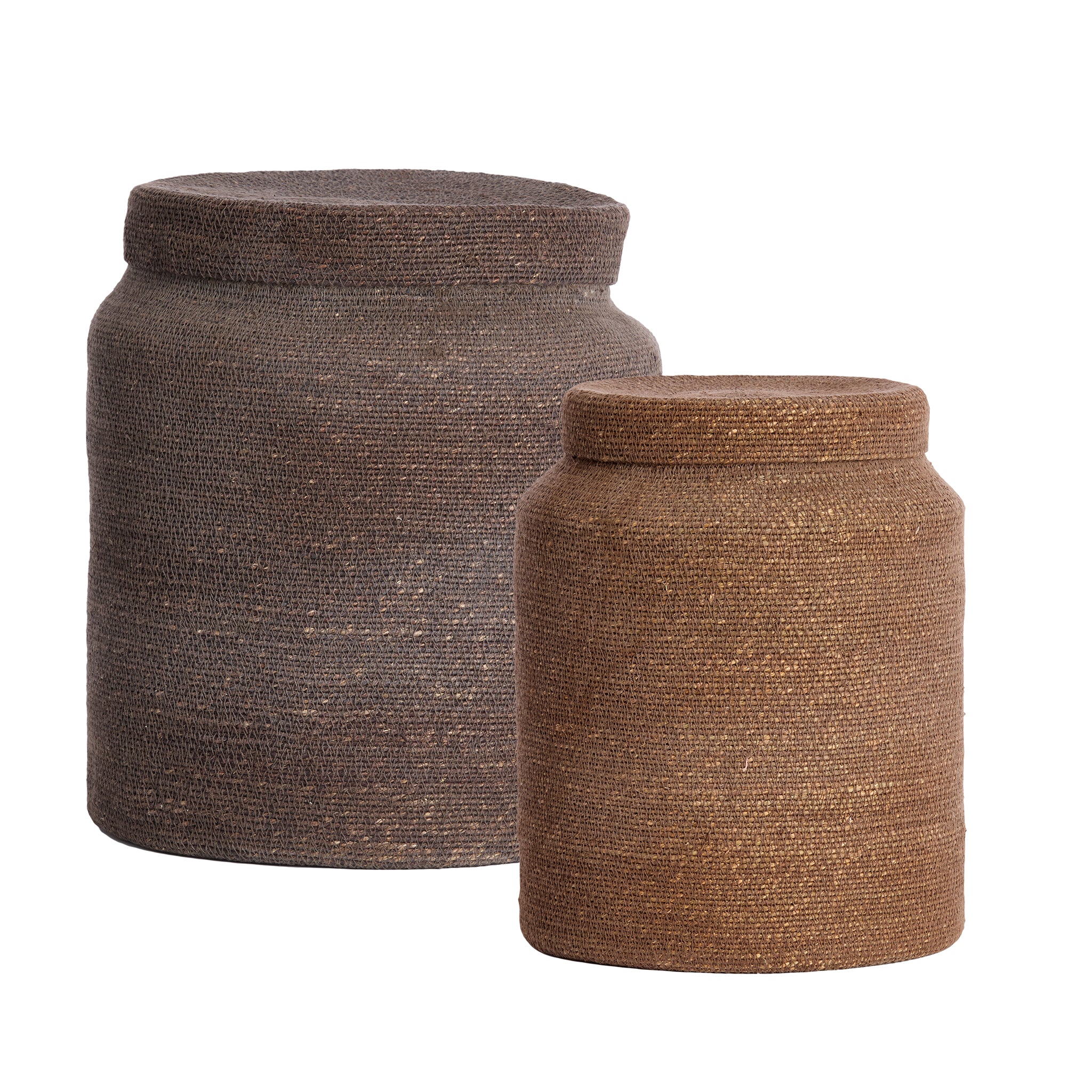 Korb BETANIA 2er-Set Ø 25 × 32,5 cm &amp; Ø 33 × 38 cm von Light &amp; Living in Dukelbraun-Braun