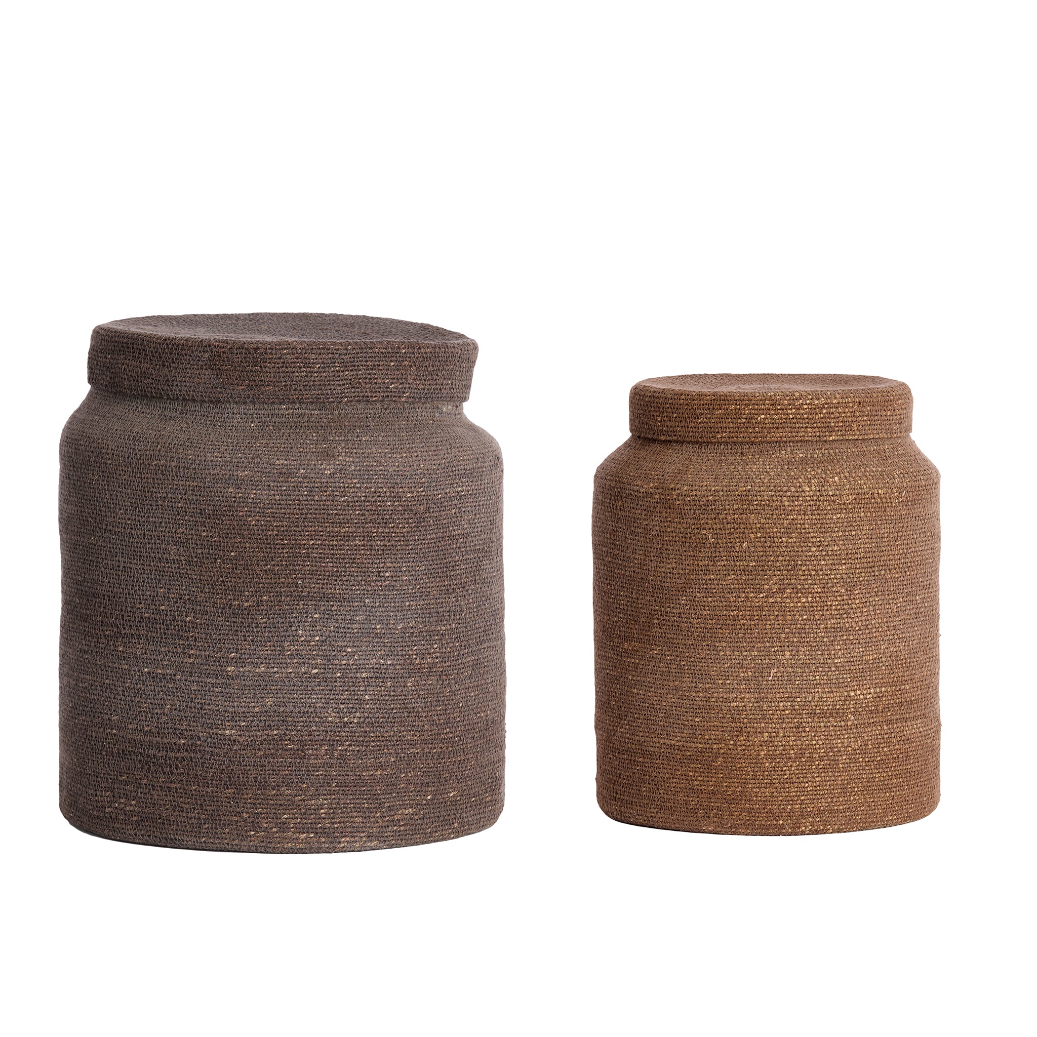 Korb BETANIA 2er-Set Ø 25 × 32,5 cm &amp; Ø 33 × 38 cm von Light &amp; Living in Dukelbraun-Braun