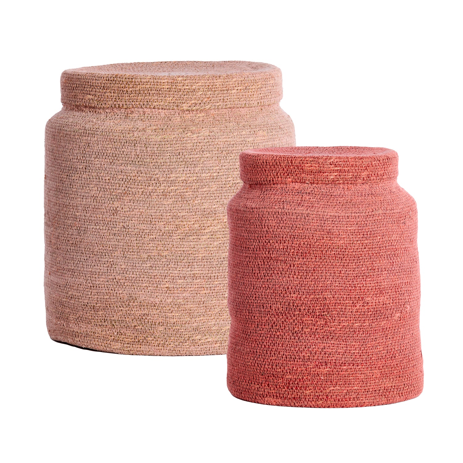 Korb BETANIA 2er-Set Ø 25 × 32,5 cm &amp; Ø 33 × 38 cm von Light &amp; Living in Hellrosa-Rosa