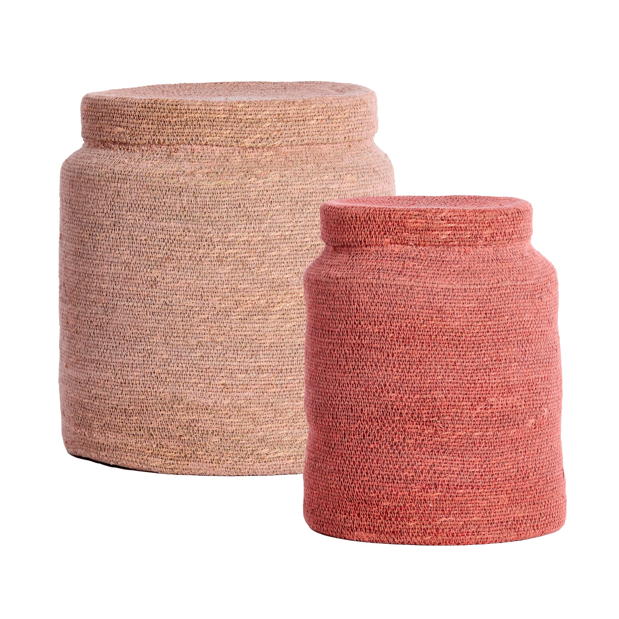Korb BETANIA 2er-Set Ø 25 × 32,5 cm &amp; Ø 33 × 38 cm von Light &amp; Living in Hellrosa-Rosa
